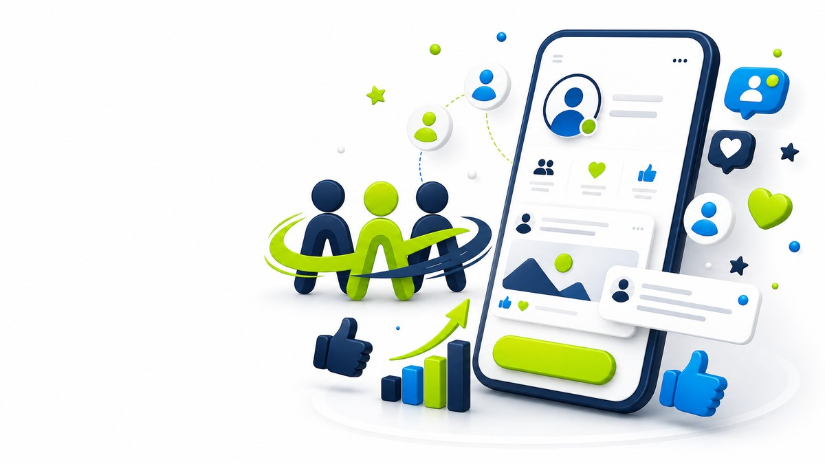 YouLikeFans social media growth hero illustration